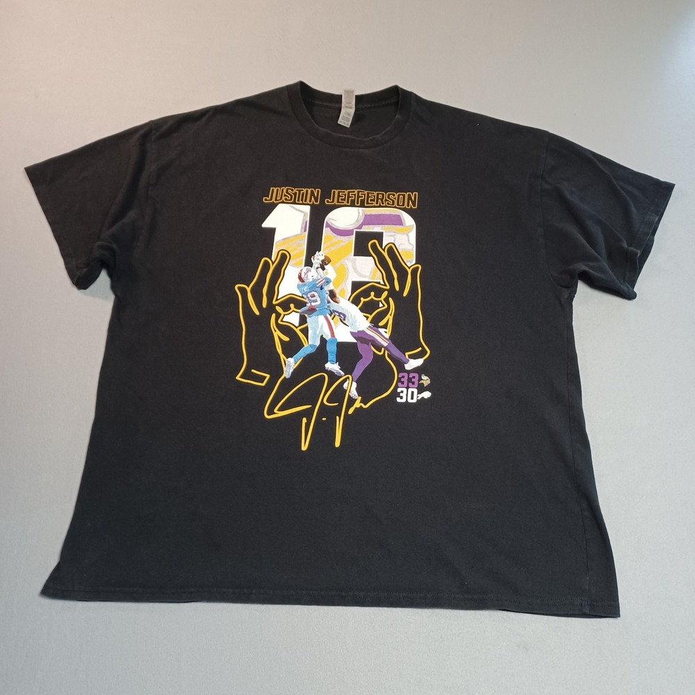 Gildan Justin Jefferson Minnesota Vikings Catch‎ of Year T-Shirt Mens 2XL Black